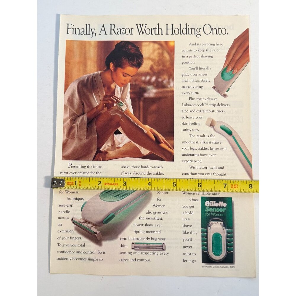 Vintage 1993 Gillette Razor for Women Shaving Beauty Advertisement Print Ad - Picture 3 of 3